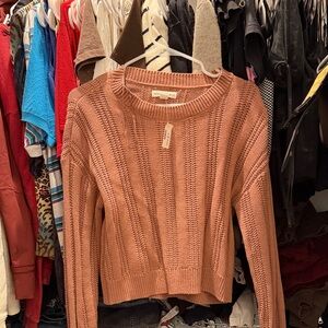 Aeropostale Women's Coral Crew Neck Sweater